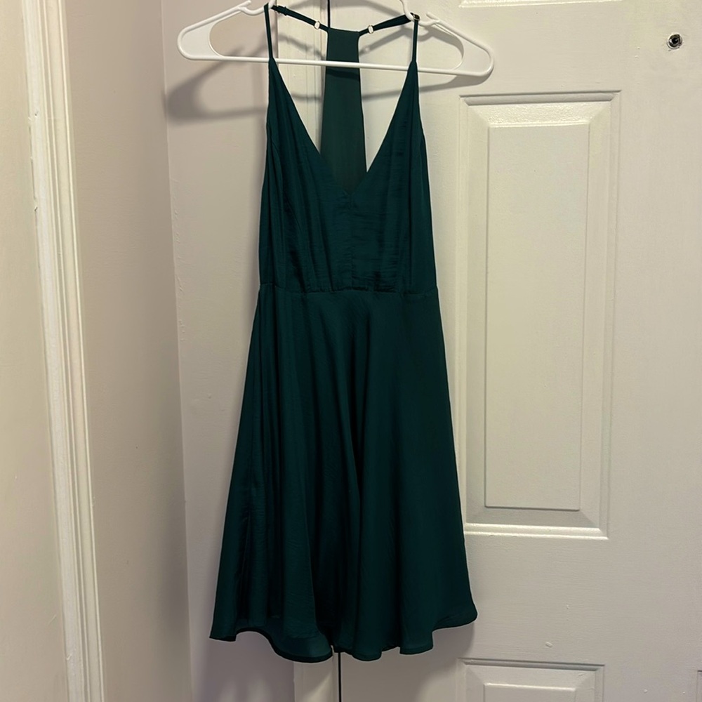 Silky dark green dress from boutique